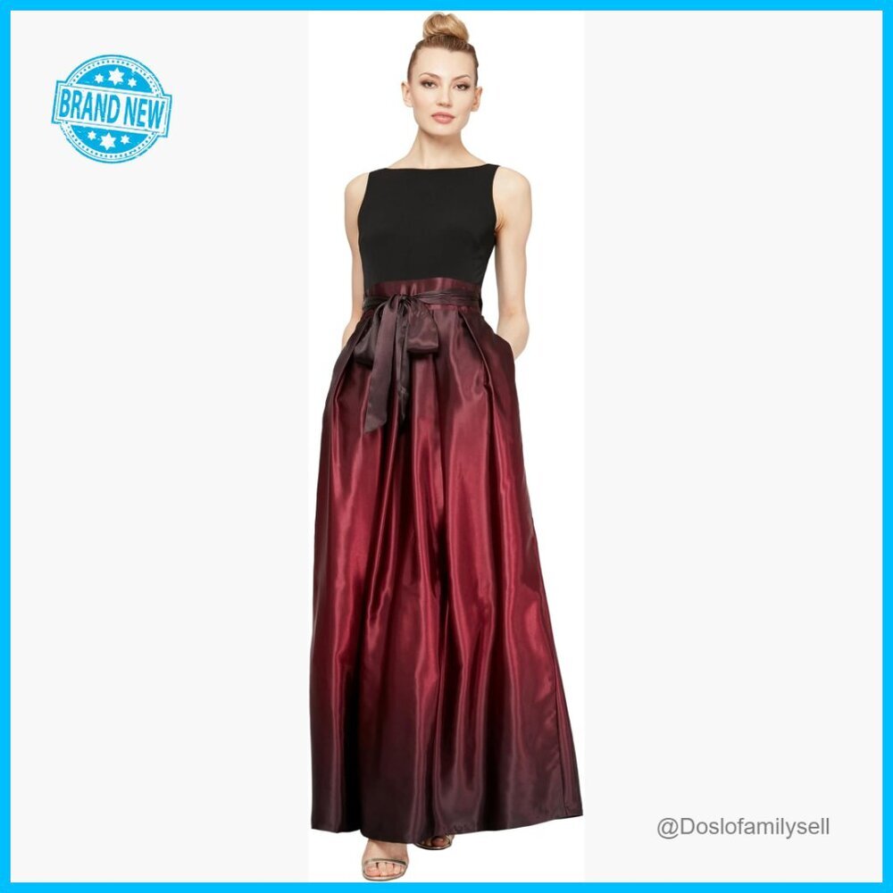 Satin Formal Gown Elegant Mother Bride Dress with Pockets Floor Length